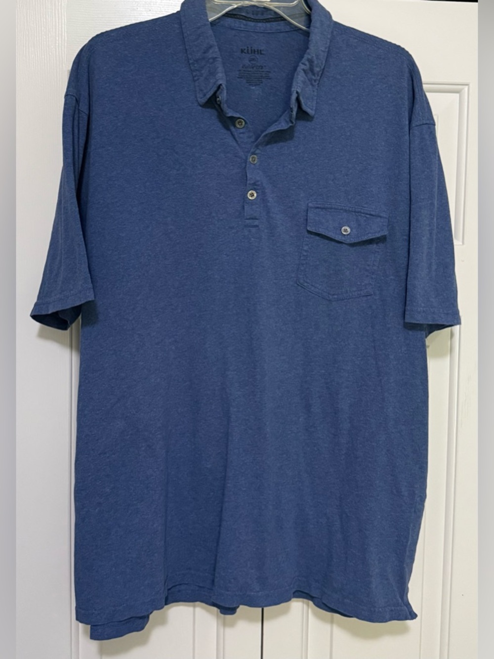 Kuhl Wildfibre Mens 2XL Blue Organic Cotton Polo Shirt